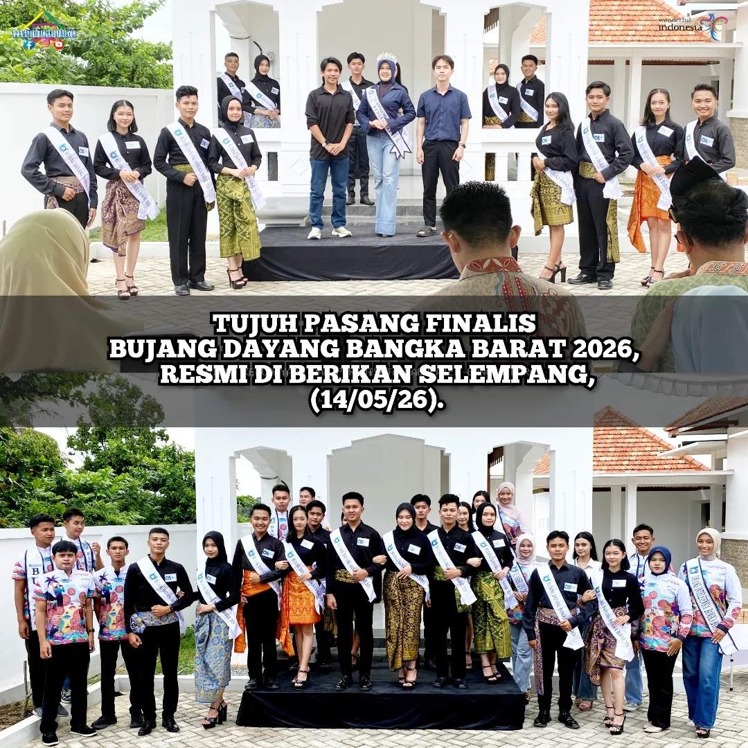 Penyematan Gelar Bujang Dayang Bangka Barat kepada Tujuh Finalis Putra dan Putri Bangka Barat yang Mengikuti Duta wisata